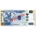 (364) Congo Dem. Rep. P96S - 500 Francs Year 2002 (SPECIMEN)